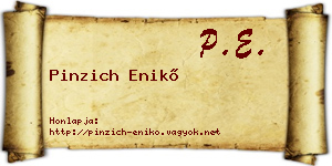 Pinzich Enikő névjegykártya